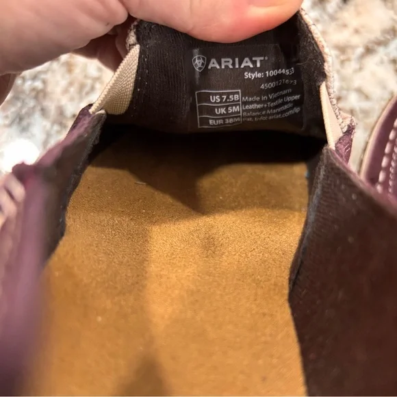 Ariat Burgundy & Cream Chicken-Print Slip-Ons - Picture 4 of 4